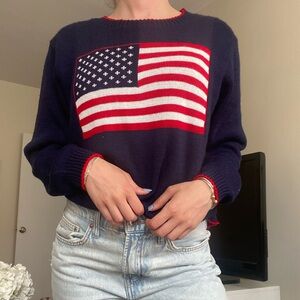 Vintage American Flag Sweater